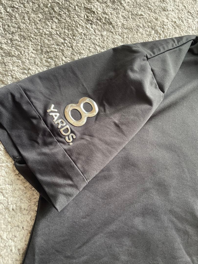 ハチヤーズ 半袖ポロシャツ 黒 バックロゴ L ゴルフウェア 8YARDS