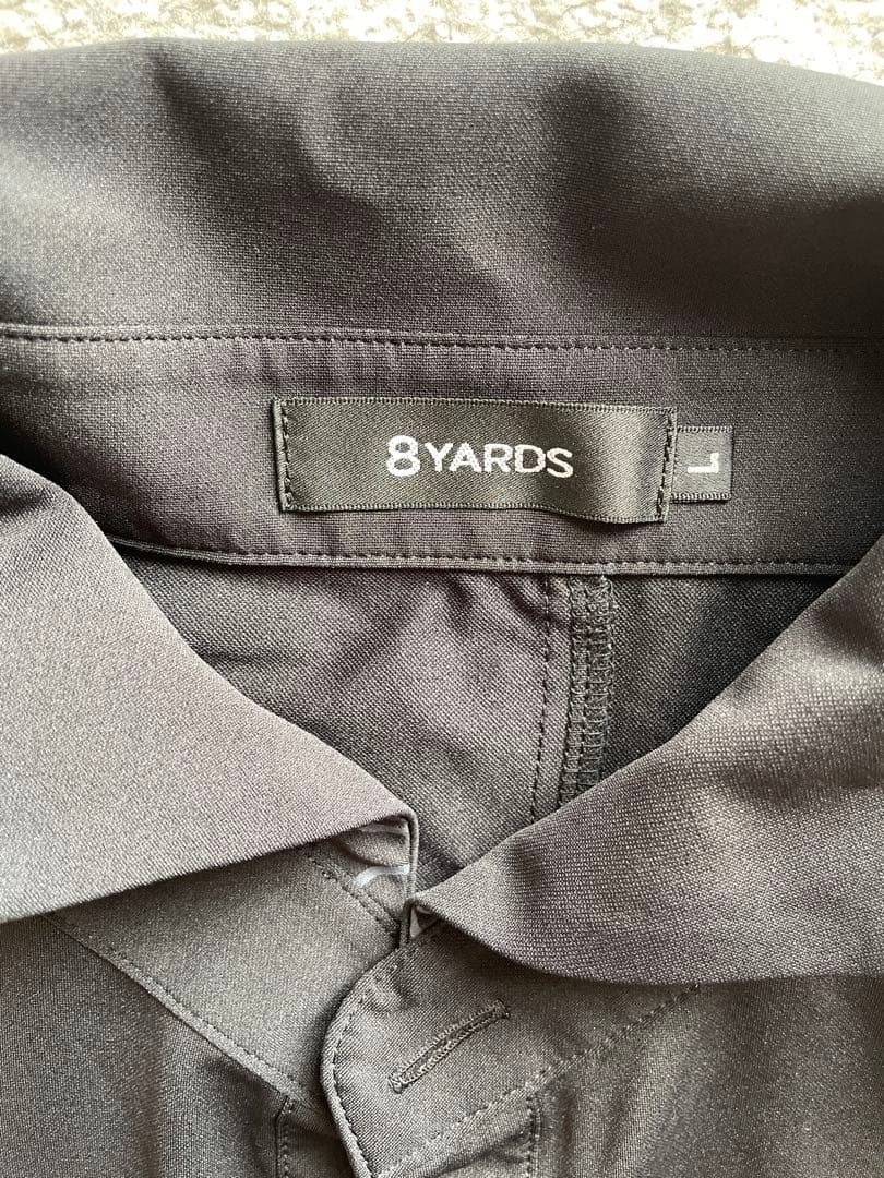 ハチヤーズ 半袖ポロシャツ 黒 バックロゴ L ゴルフウェア 8YARDS