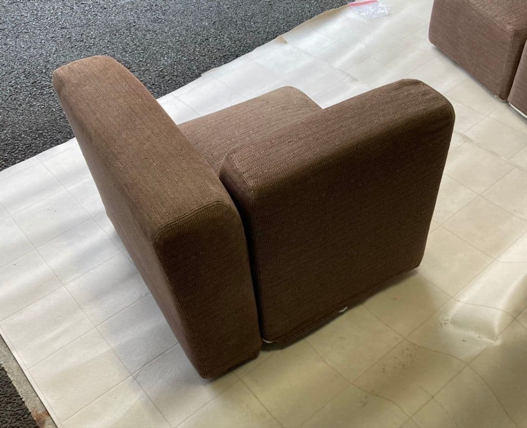 無印良品　ユニットソファ　アーム付き　ファブリック