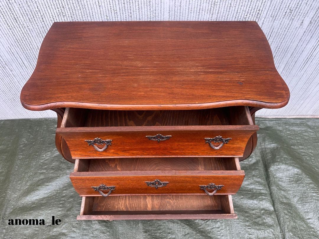 5007【チェスト】コモードチェスト　オーク　ボール＆クロウ　アンティーク