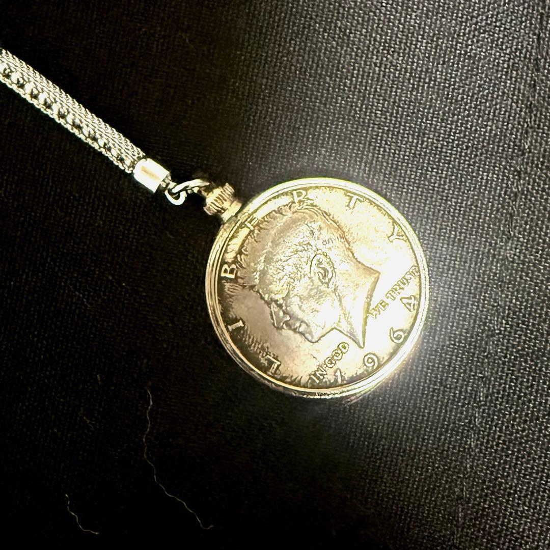 1964年 ケネディ アメリカ銀貨 ハーフダラー 50セント キーホルダー