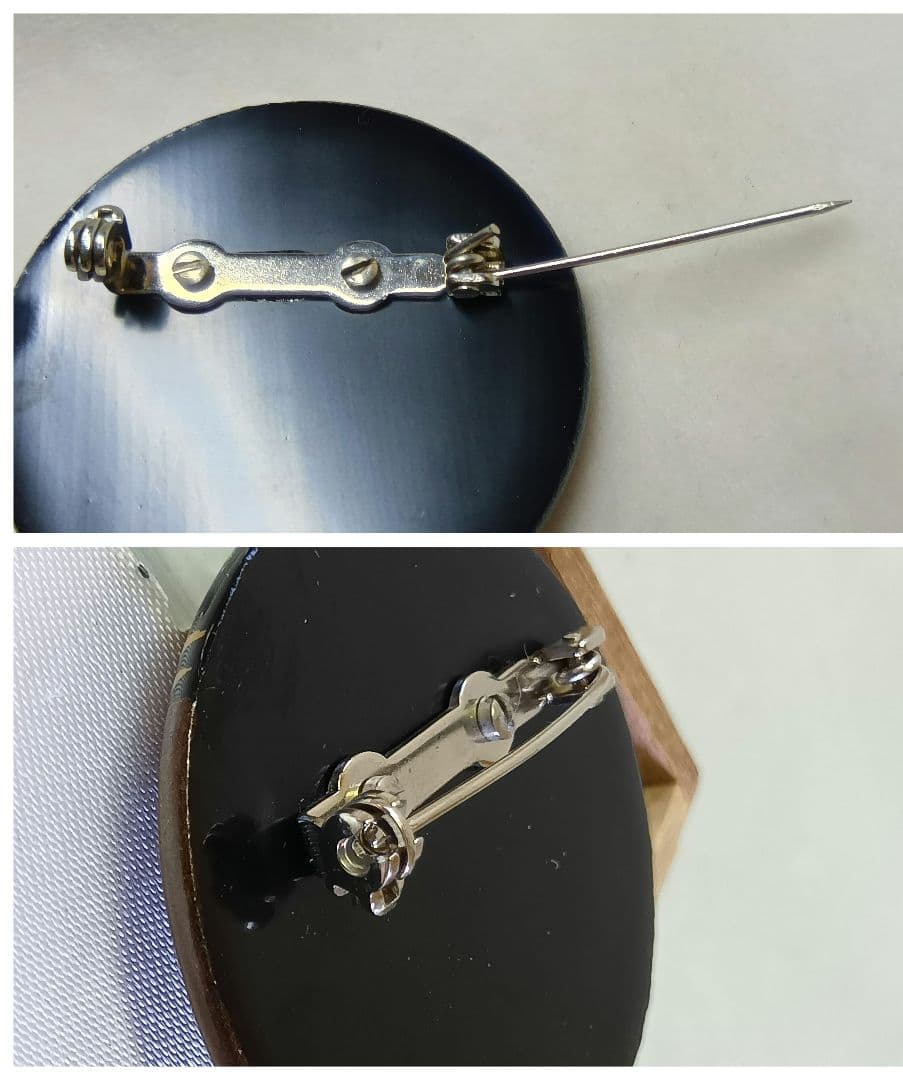 輪島塗　ブローチ　4点セット　漆塗り　蝶　ぼかしバラ　螺鈿　伝統工芸　金蒔絵