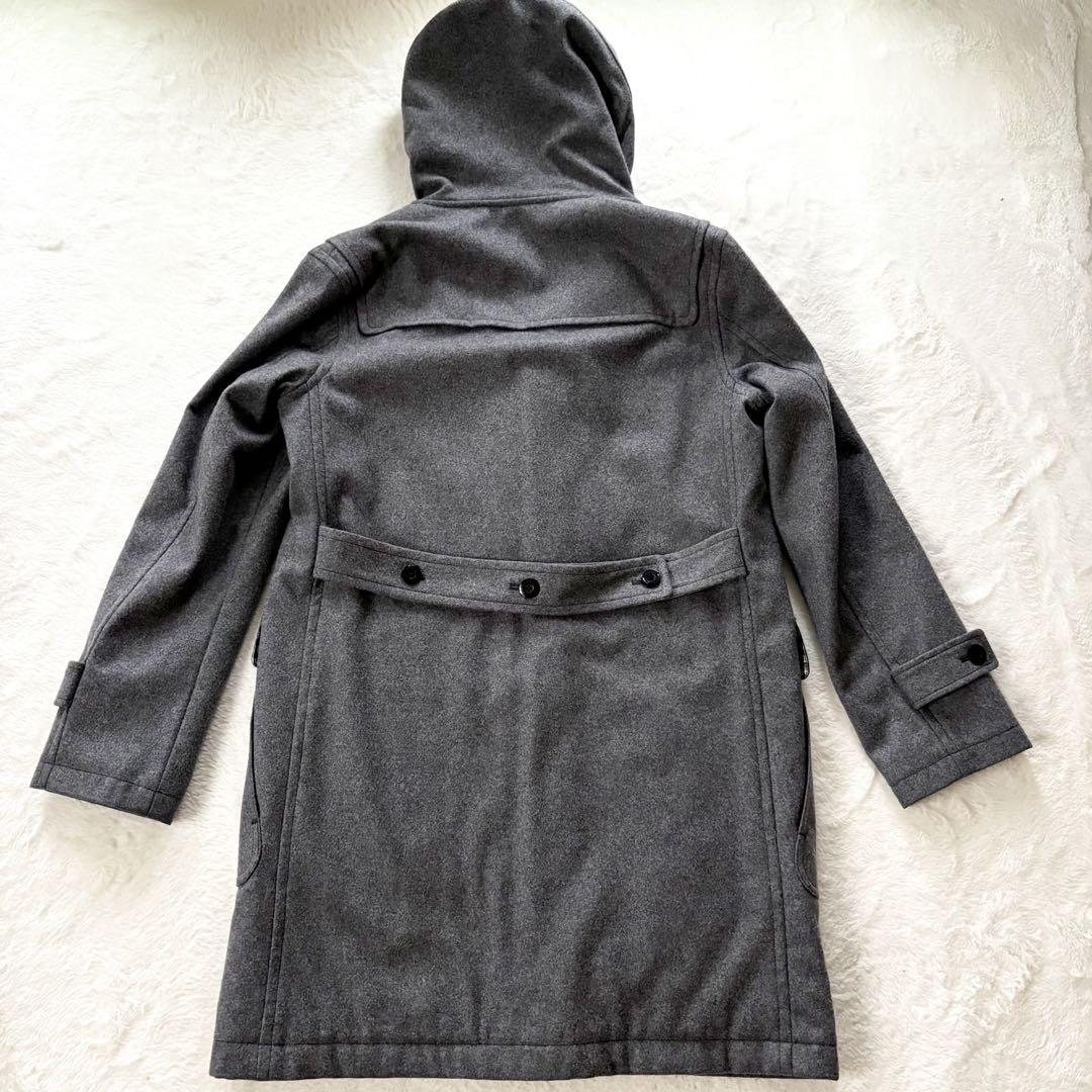 バーバリーブラックレーベル　ノバチェック　ダッフルコート　カシミヤ グレー　M