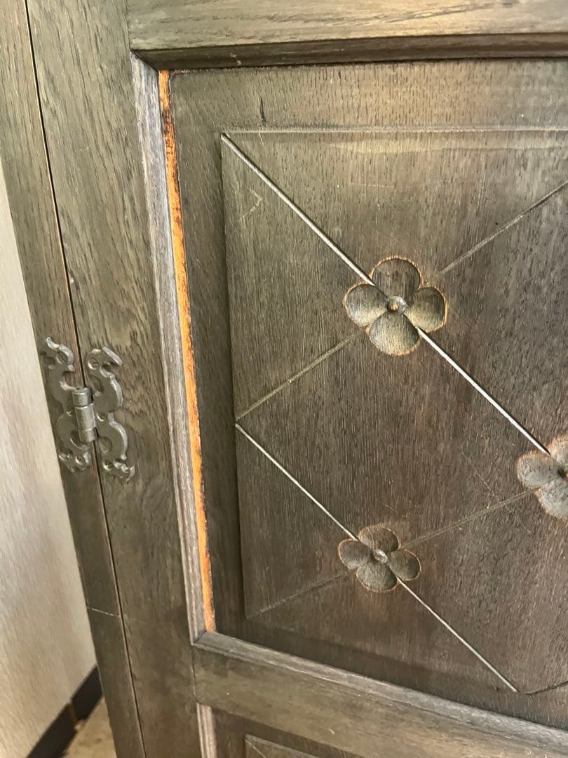 アンティーク ワードローブ クローゼット 木彫インテリア 大正ロマン ビンテージ