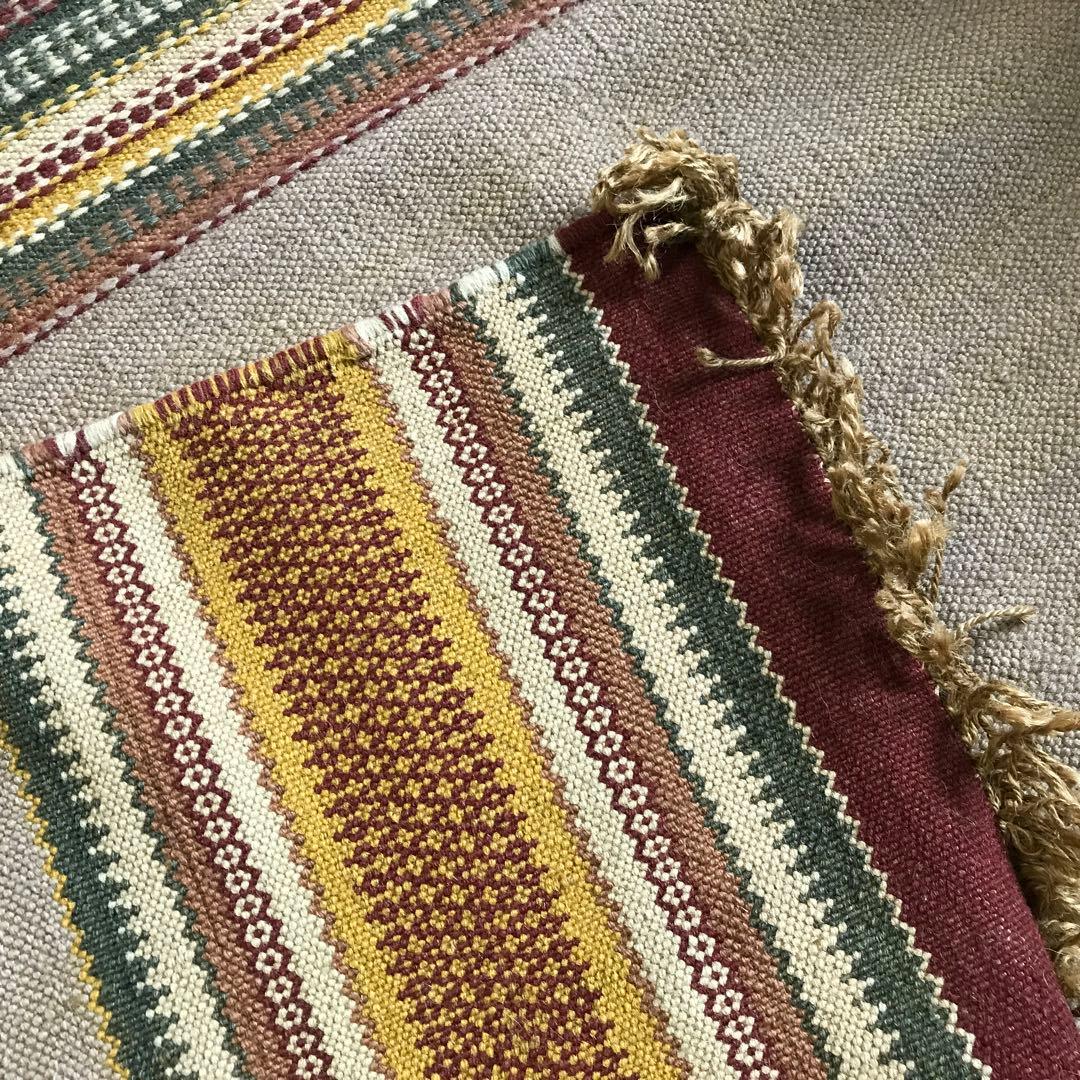 126x197cm 1.5畳 ラグ ラグマット ビンテージ キリム 夏用