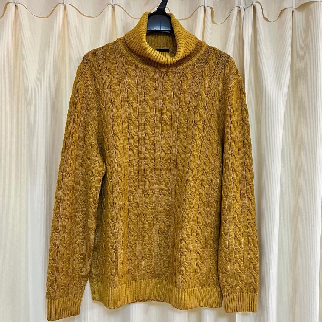 美品 3.9万 BAFY タートルネック 48 マスタード イタリア製 バフィー