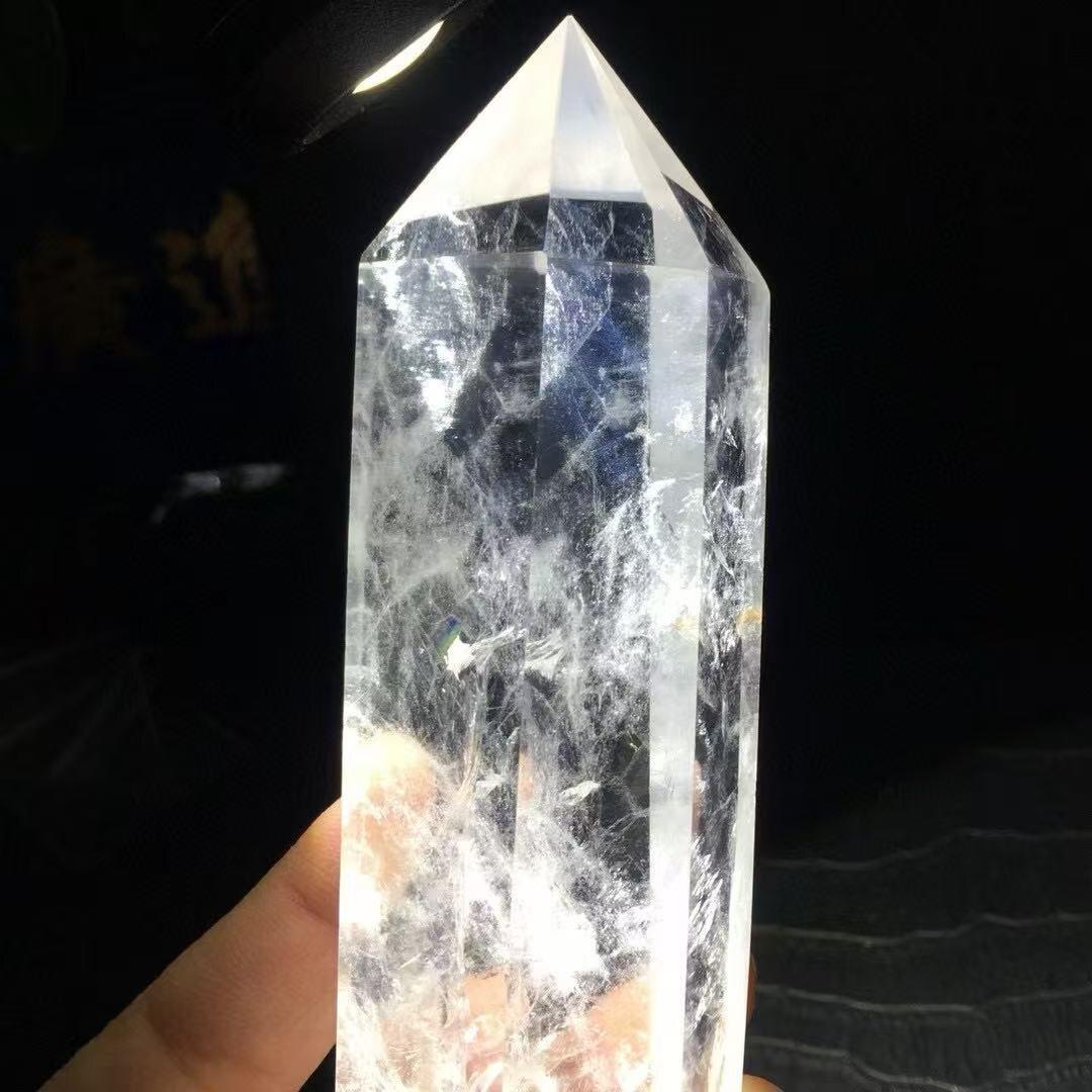 AAA級天然藍針入レインボー水晶六角柱B0123/YS/229A
