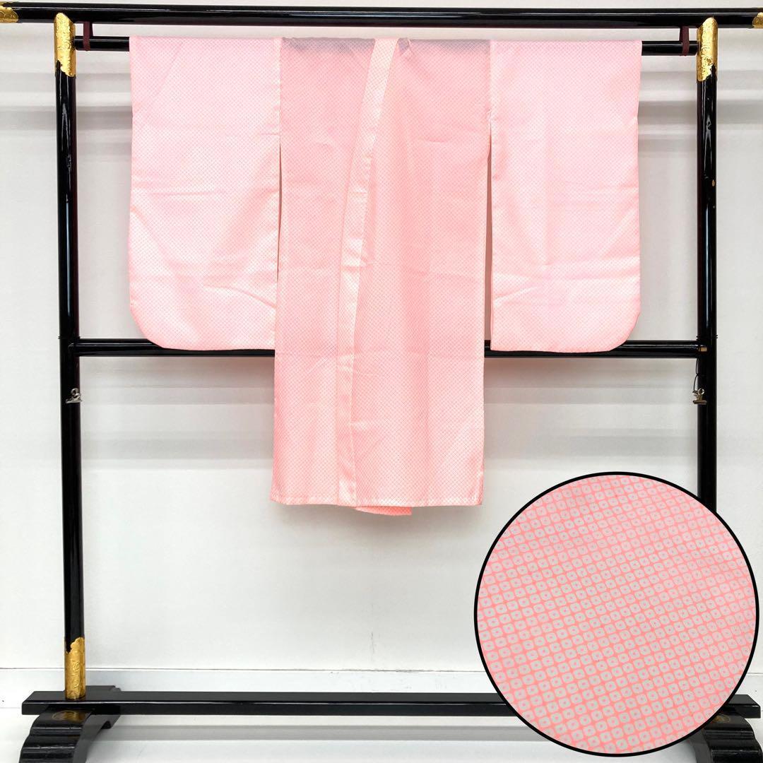 【着物と帯 時流】O24-55s◇七五三 ３才女の子着物&作り帯.草履.巾着6点