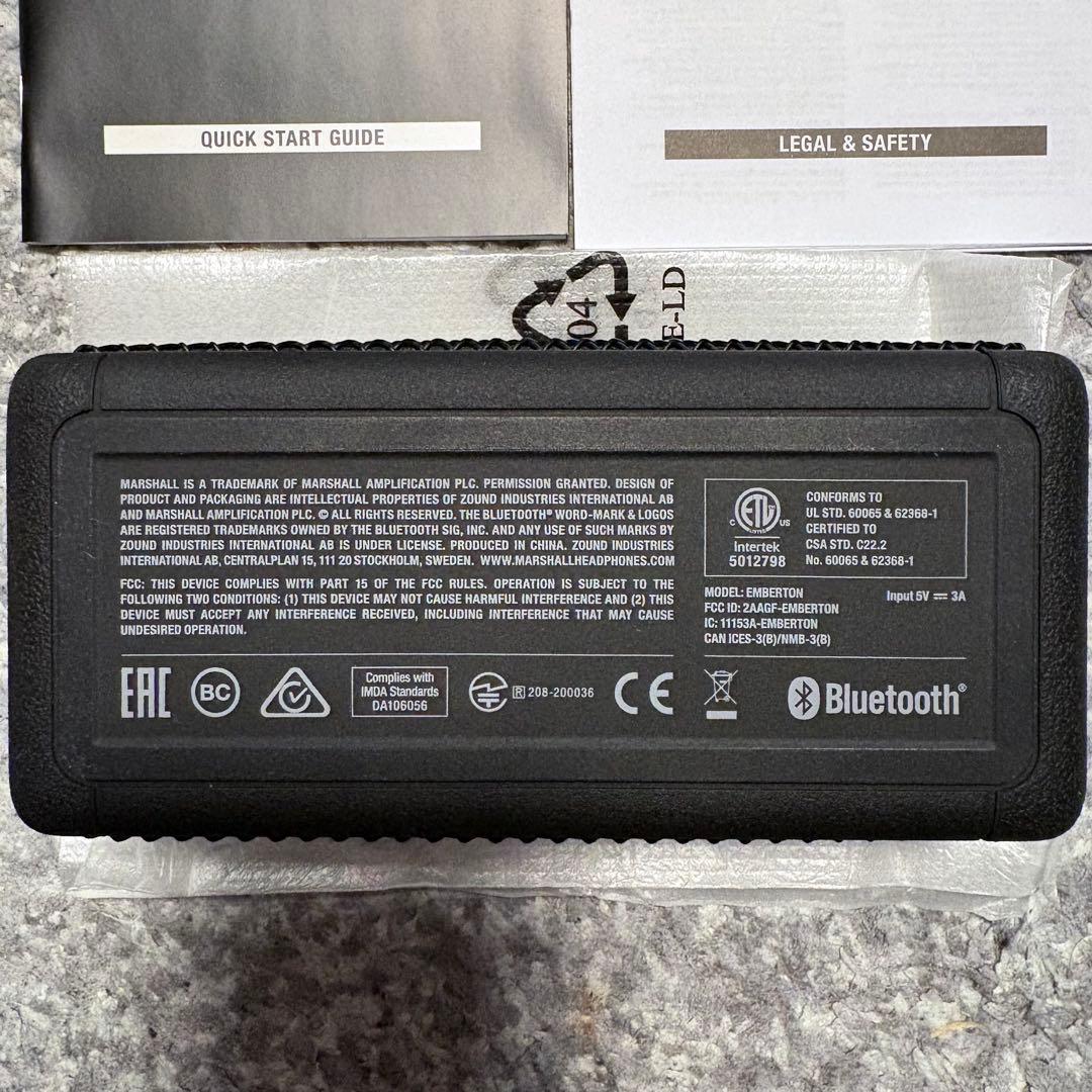 マーシャル Marshall EMBERTON ワイヤレススピーカー ブラック