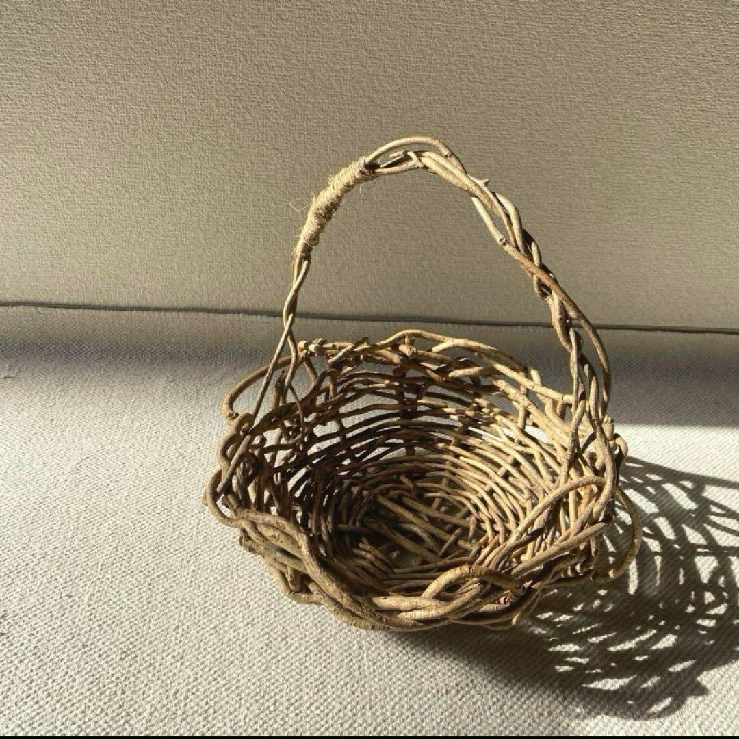 最終】蔓籠 藤蔓かご 蔓細工 あけび 葡萄蔓 バスケット 郷土飾りつる細工