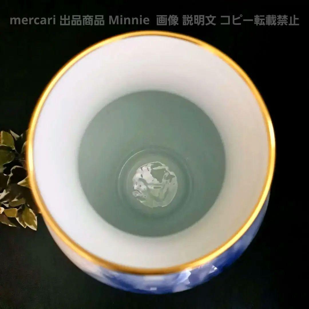 大倉陶園★『ブルーローズ』36cm 花生★フラワーベース★未使用に近い