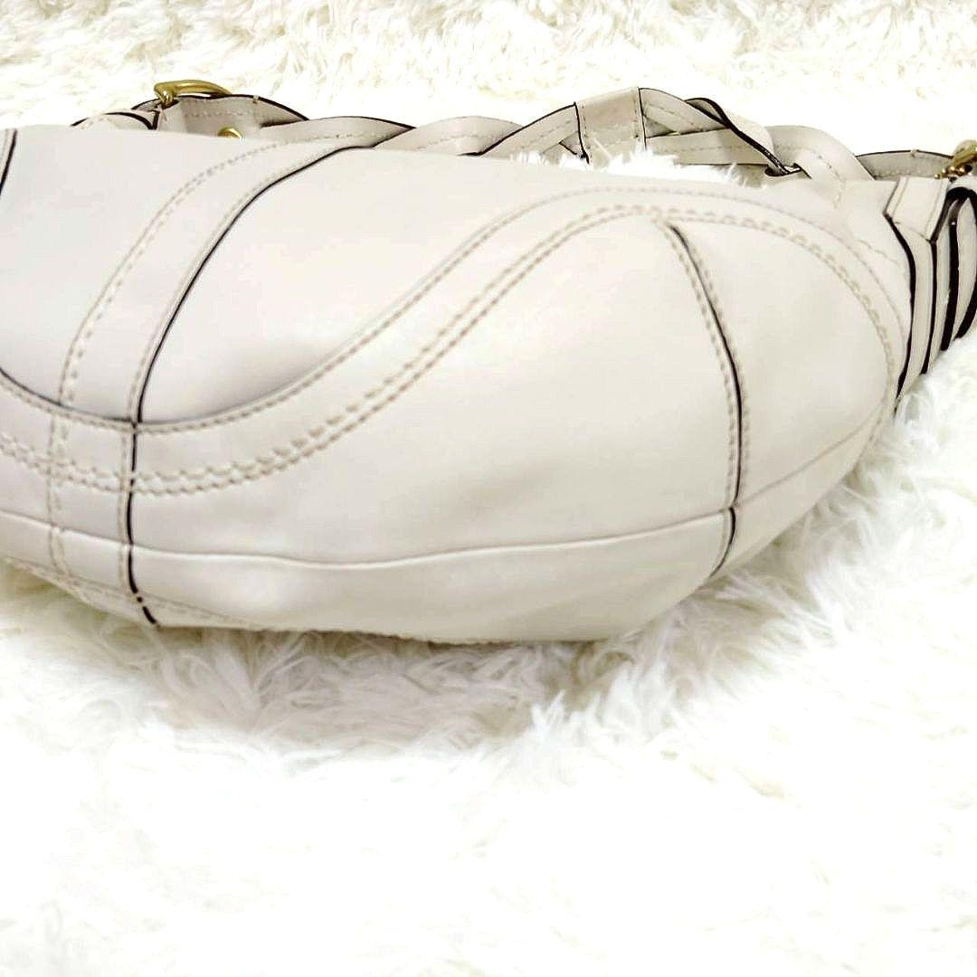 美品✨ COACH ホーボー ワンショルダーバッグ レザー ホワイト
