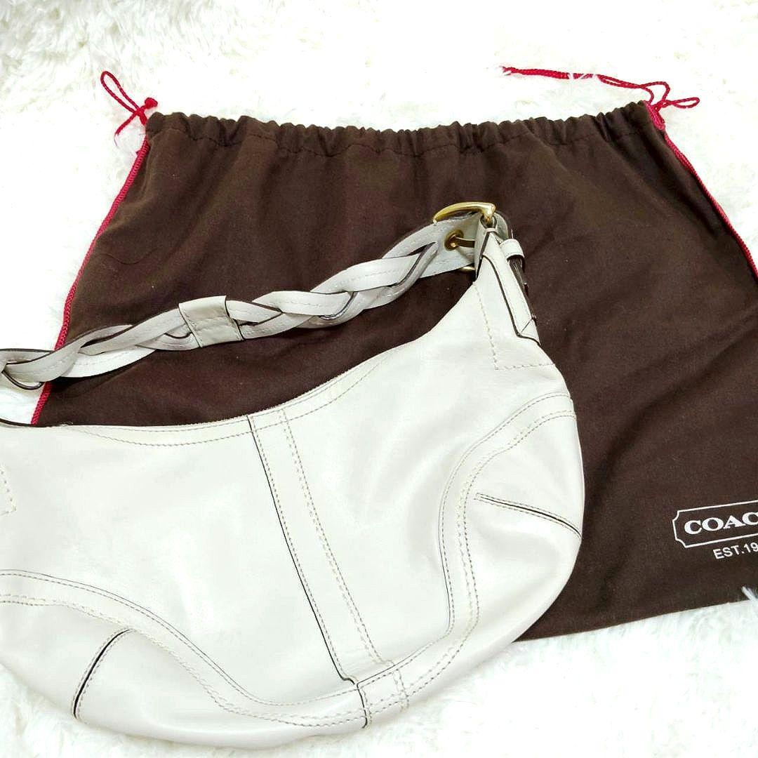美品✨ COACH ホーボー ワンショルダーバッグ レザー ホワイト