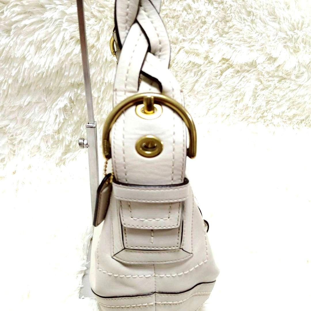 美品✨ COACH ホーボー ワンショルダーバッグ レザー ホワイト