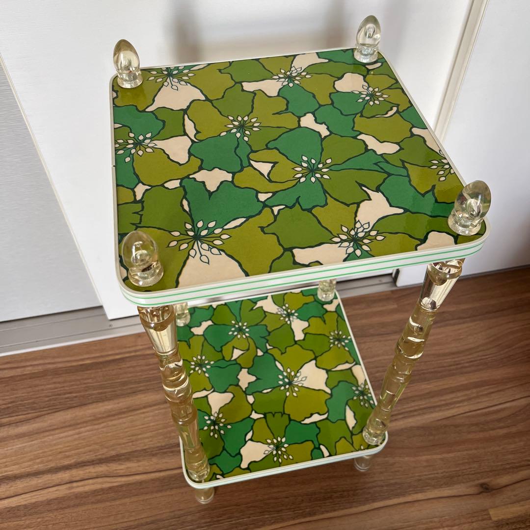 タイムセール‼︎ 昭和レトロ レトロポップ ワゴン　花柄　飾り棚　２段ラック　当時