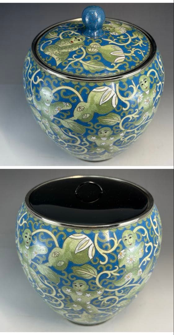 【中古品】黄井仁造　唐物七宝皆具（真塗替蓋付）共箱USED〈税込•送料込〉