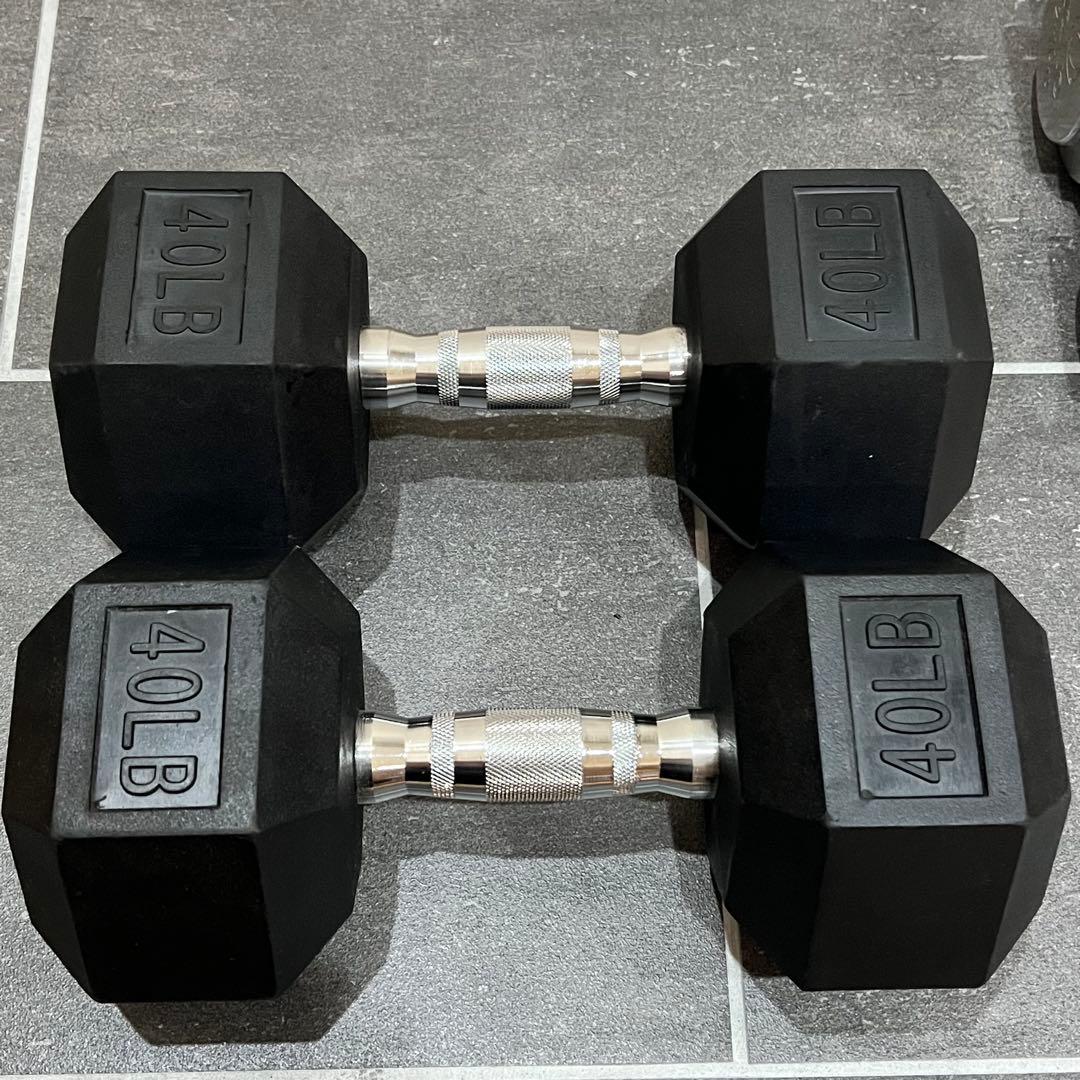 【2個セット】ヘックスダンベル 18.1キロ(40ポンド）