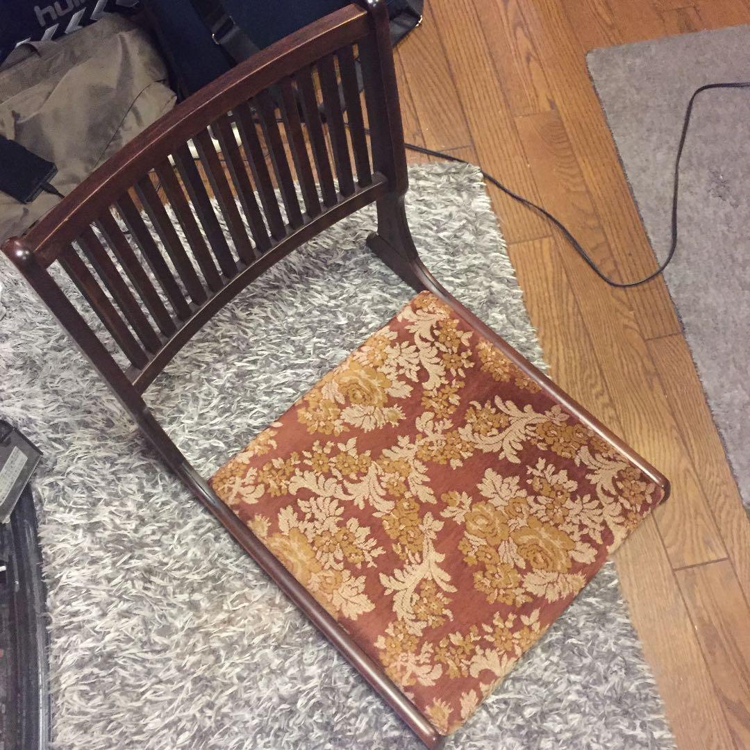 [ヴィンテージ]折りたたみ式木座椅子 3台ワンセット