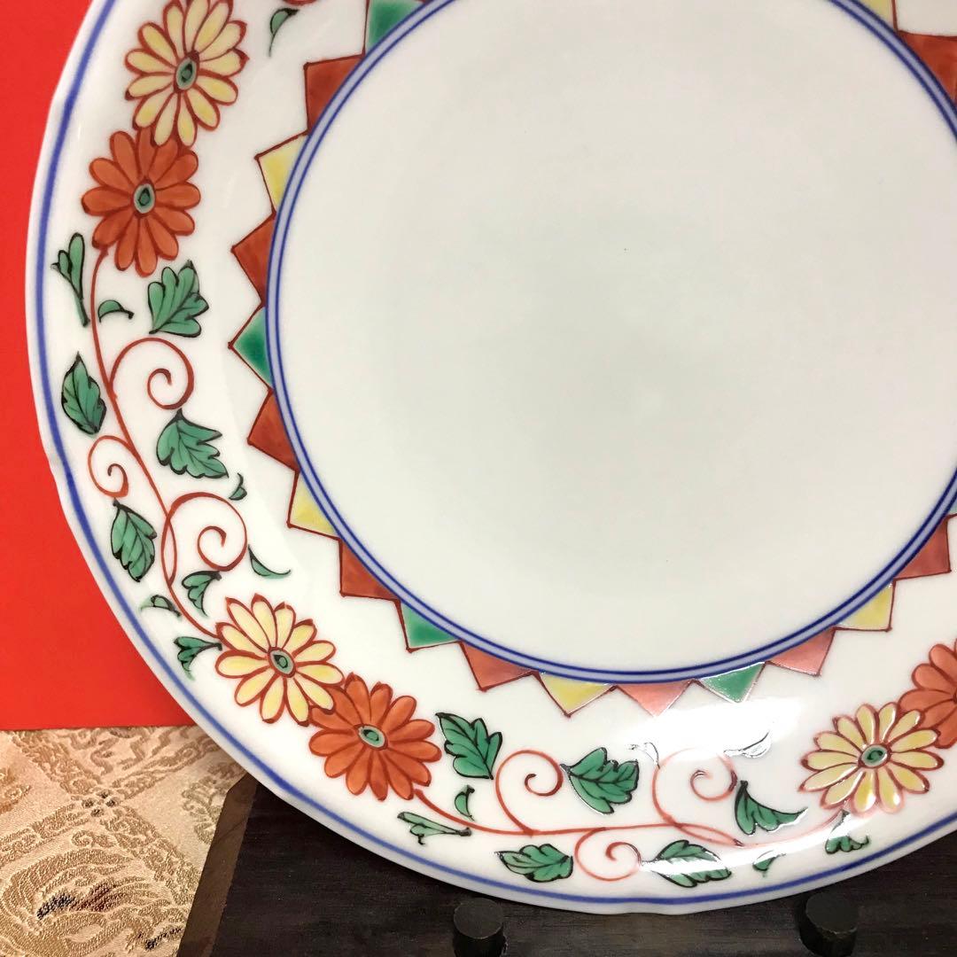 未使用保管品✨京焼 清水焼 高野 昭阿弥作 色絵花唐草紋 7.3号 中皿 単品