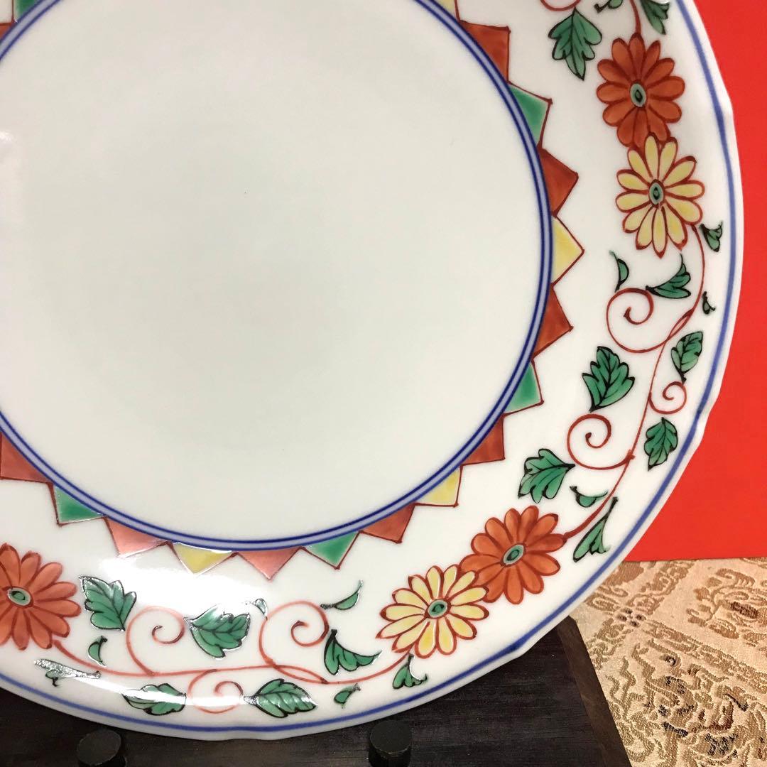 未使用保管品✨京焼 清水焼 高野 昭阿弥作 色絵花唐草紋 7.3号 中皿 単品