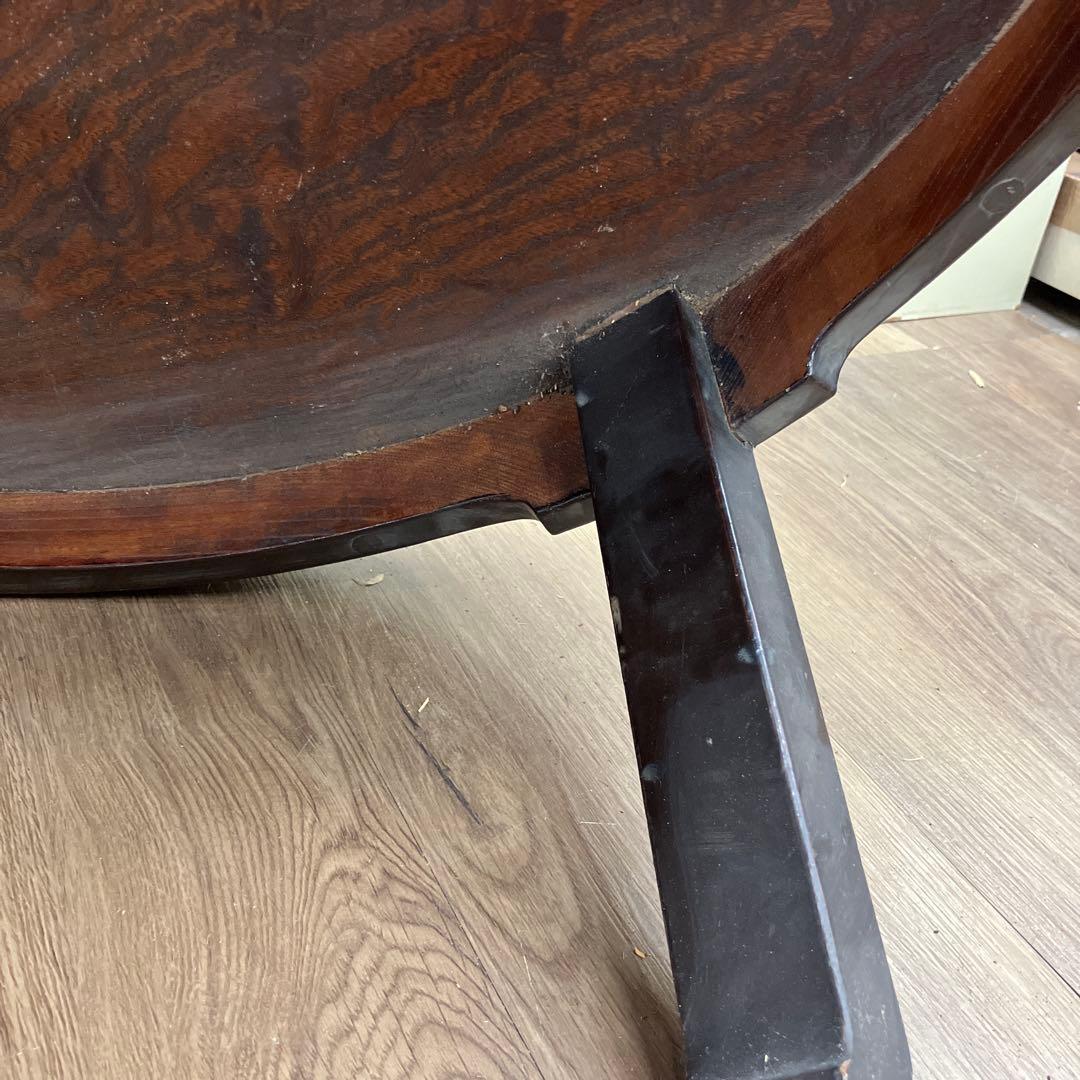 4F 木製 円形 ローテーブル 座卓 ちゃぶ台 アンティーク ヴィンテージ