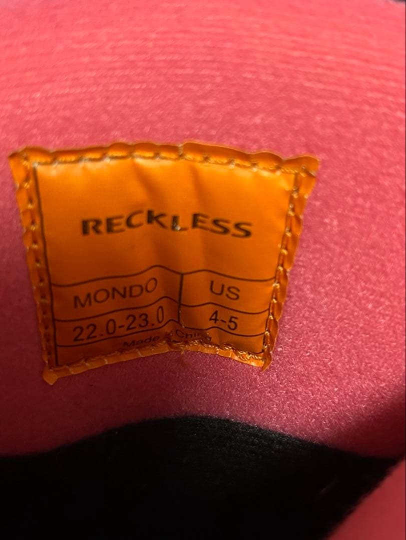 【未使用】RECKLESS スノーボードブーツ 黒/ピンク 22〜23㎝