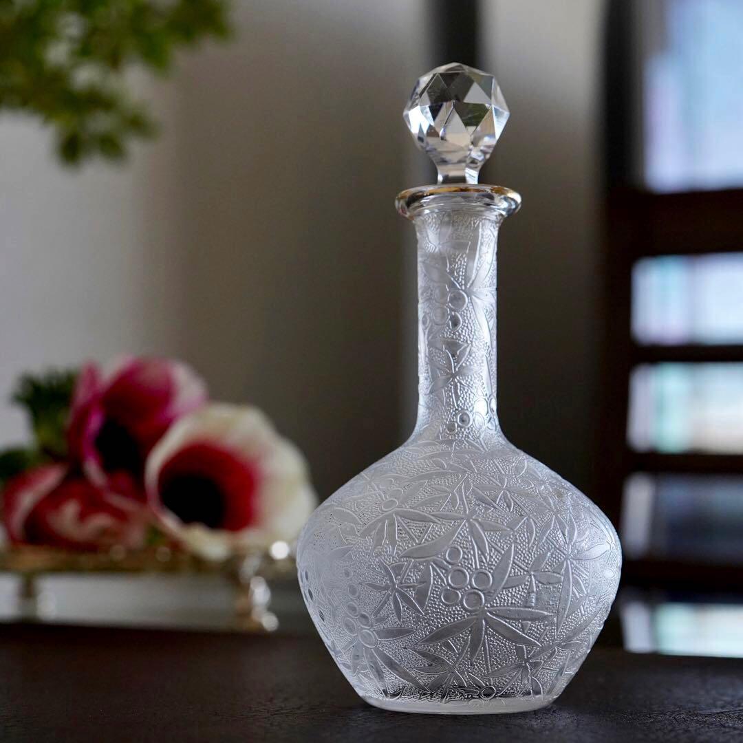 極希少★オールドバカラBACCARAT★24金彩★アシッドエッチング デカンタS