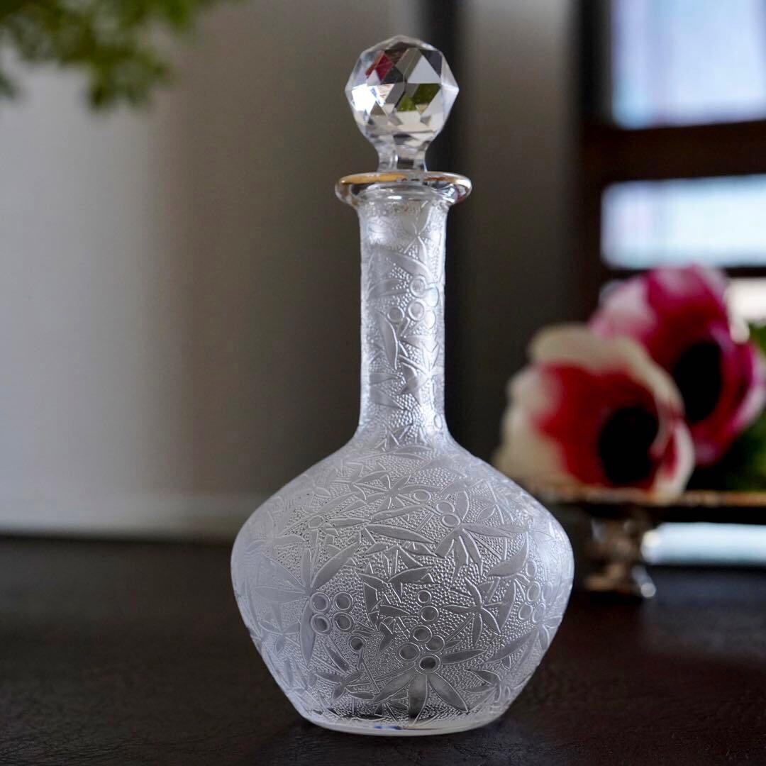 極希少★オールドバカラBACCARAT★24金彩★アシッドエッチング デカンタS