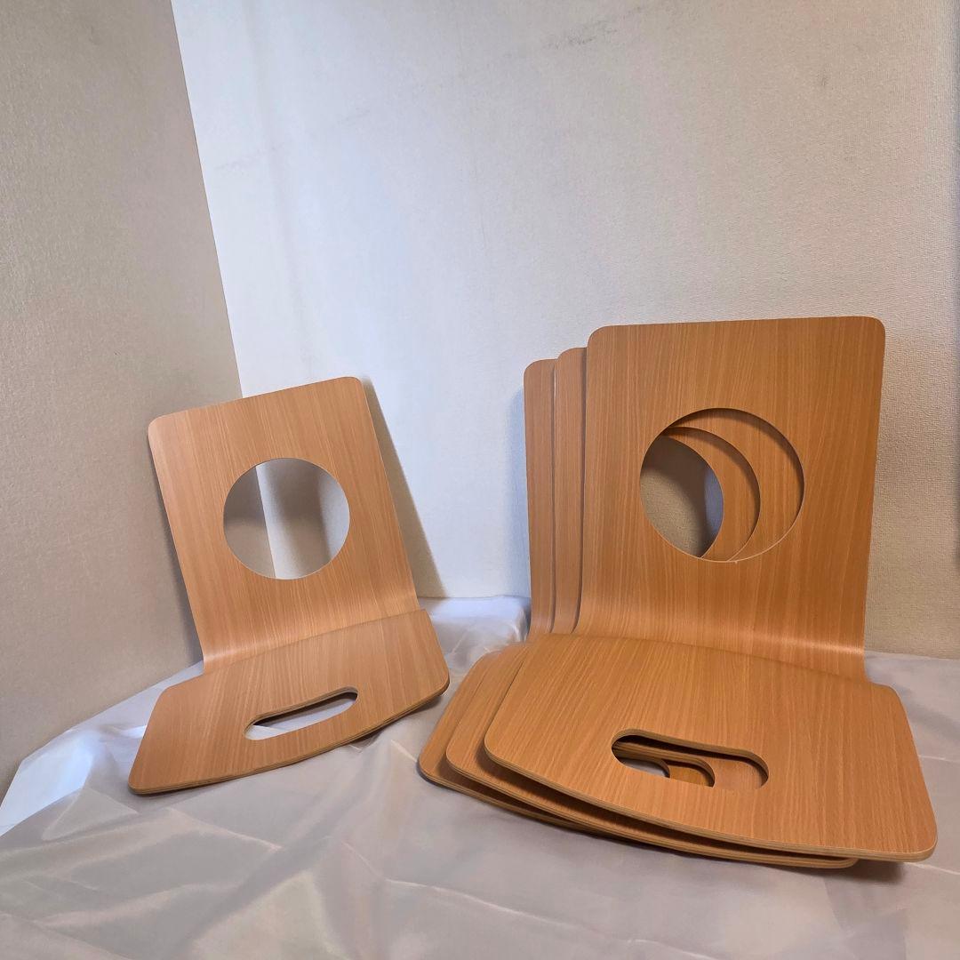 【美品】木製 座椅子 ４台まとめ売りセット 背もたれ付 和モダン ブラウン 茶色