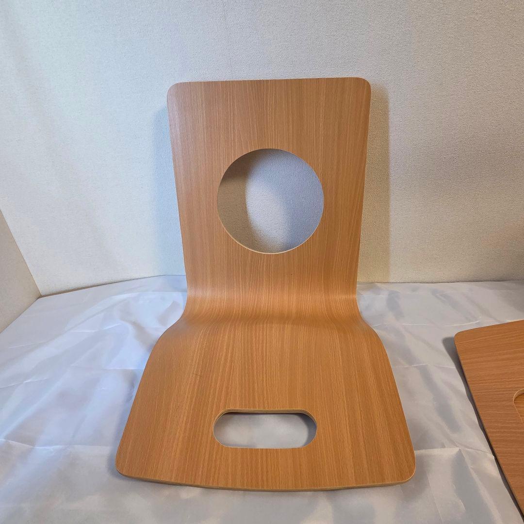 【美品】木製 座椅子 ４台まとめ売りセット 背もたれ付 和モダン ブラウン 茶色