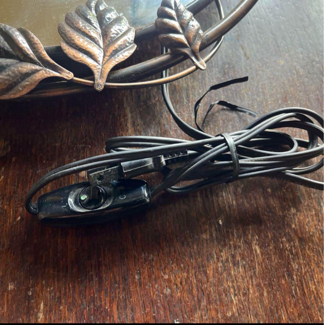 湯布院アンティーク ヨーロピアン ビンテージ ウォールミラー ローズ　照明付き