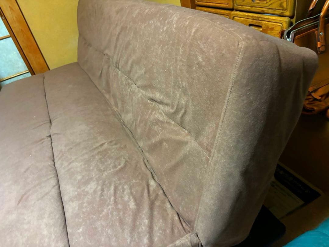 早い者勝ち！ソファベッド 折りたたみ式 120×180cm茶色 （画像より綺麗）