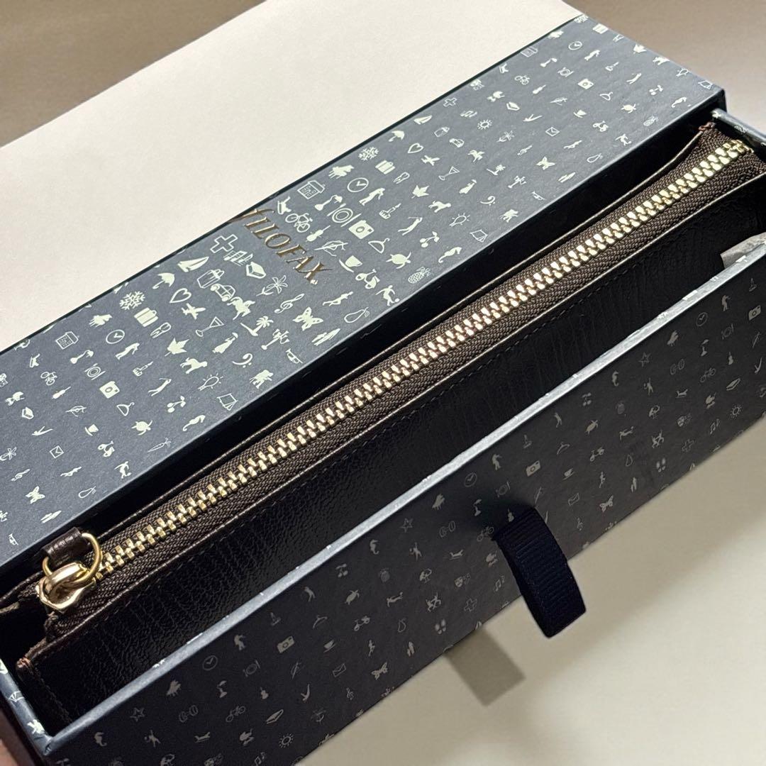 Filofax チェスター 名刺入れ＆ペンケース 本革ブラウン セット 未使用品