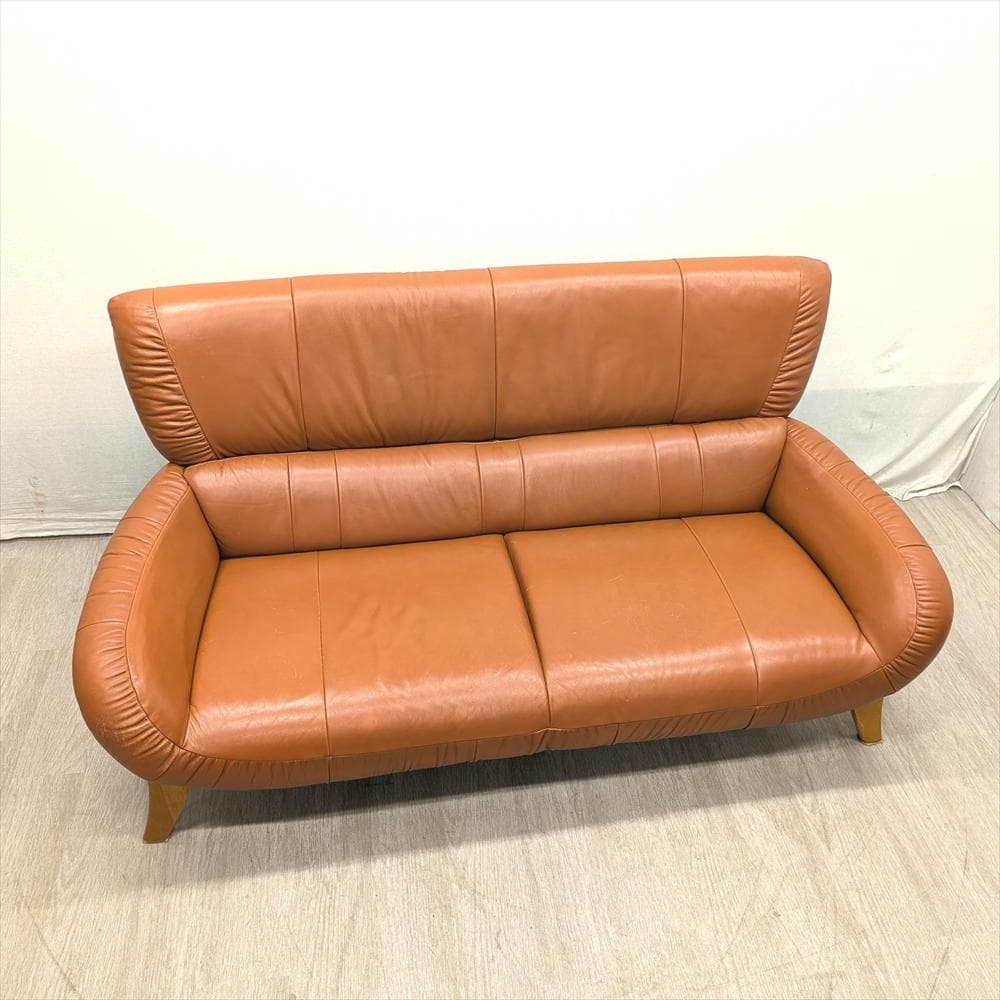 カリモク　チターノ　本革　ラブソファ　2P　二人掛け　2人掛け　リビング