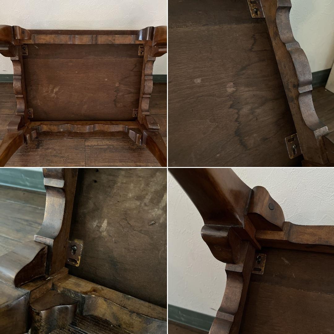 k978r114 英国アンティーク家具 木製サイドテーブル 猫脚 ミニテーブル