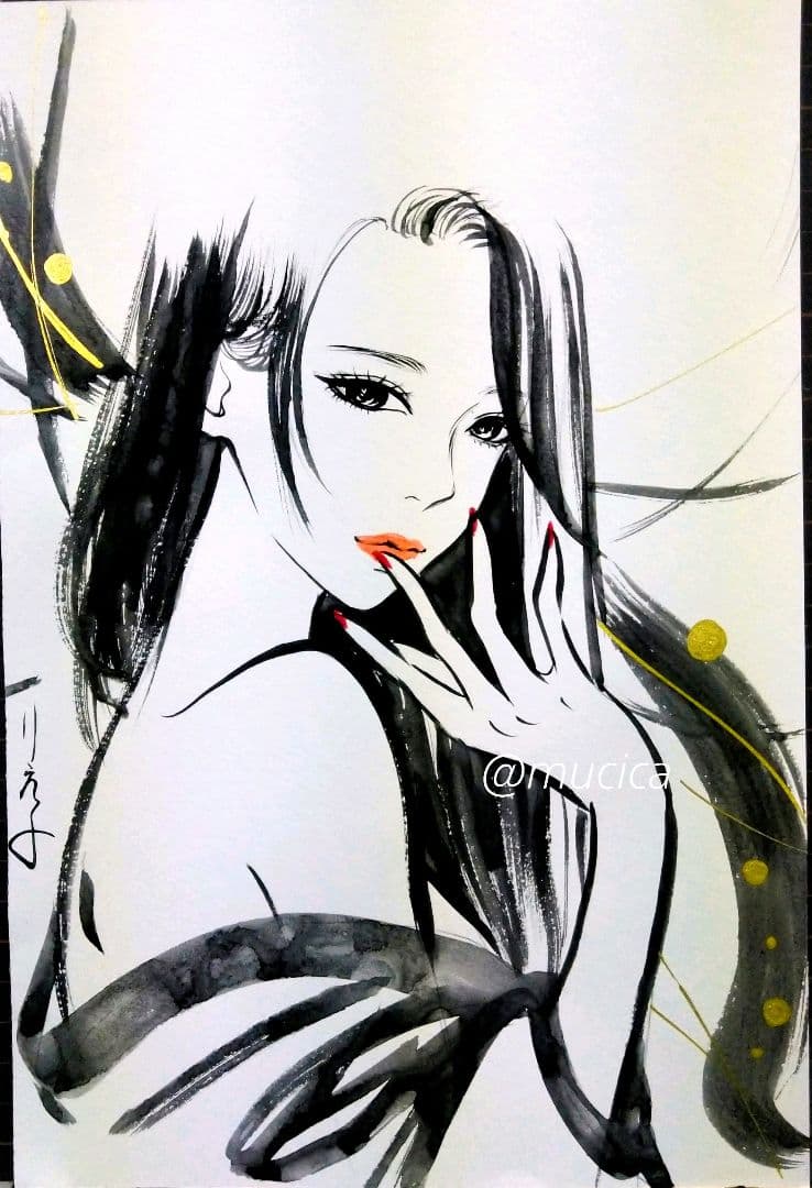 251030A　 肉筆原画　手描きイラスト　絵画　オリジナル　アナログ　水彩画