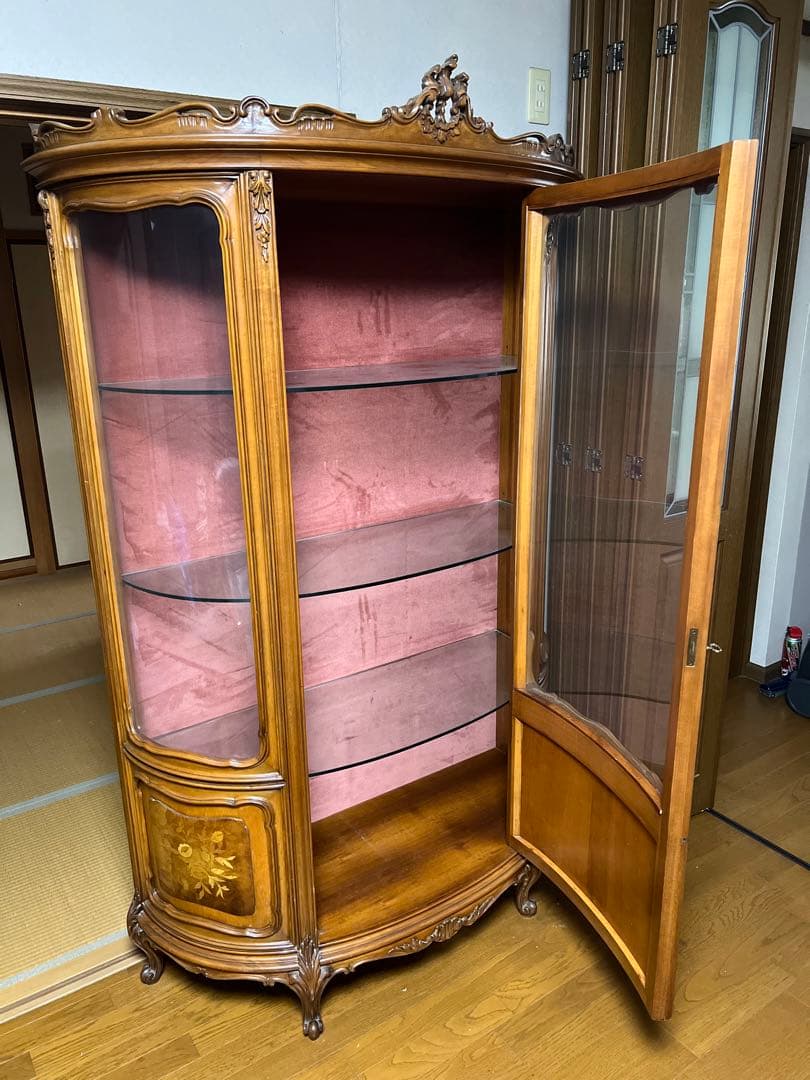 アンティーク木製家具　キャビネット 鍵付き