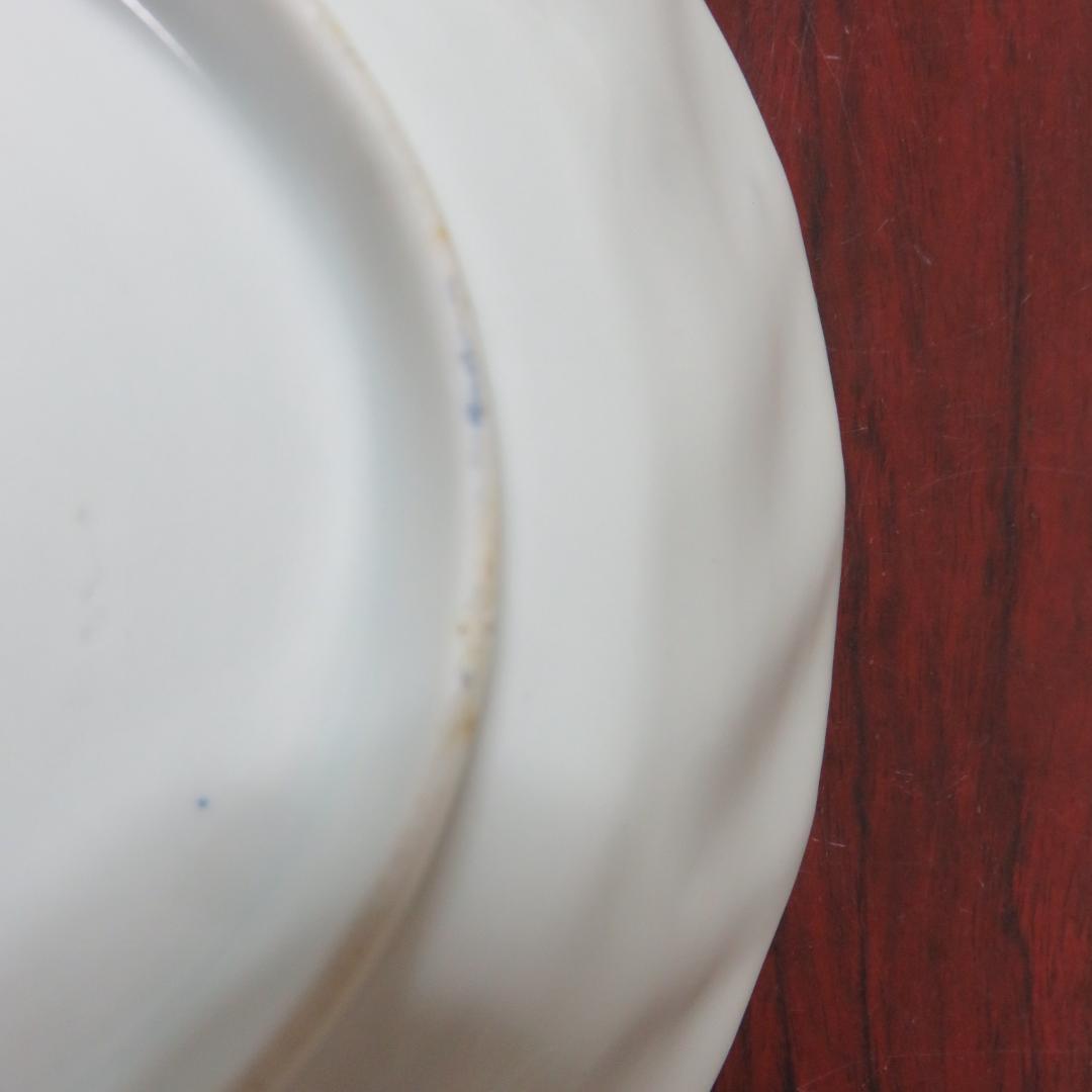 中皿 鳳凰 色絵付 窯傷 2枚 銘 明治 九谷