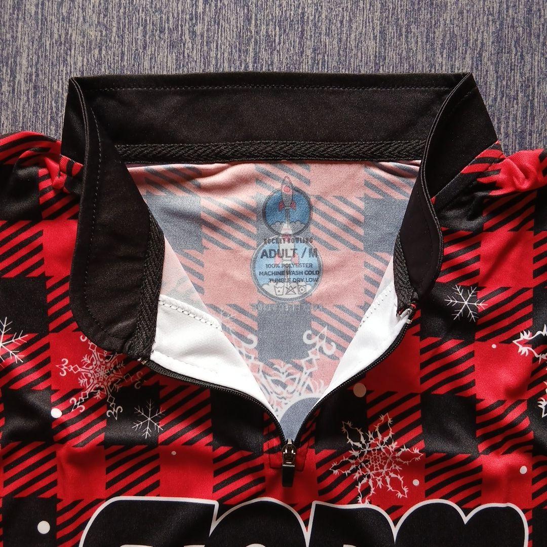 ✨新品✨ボウリングウェア　日本サイズL　ストーム　レッド　チェック　雪　トナカイ