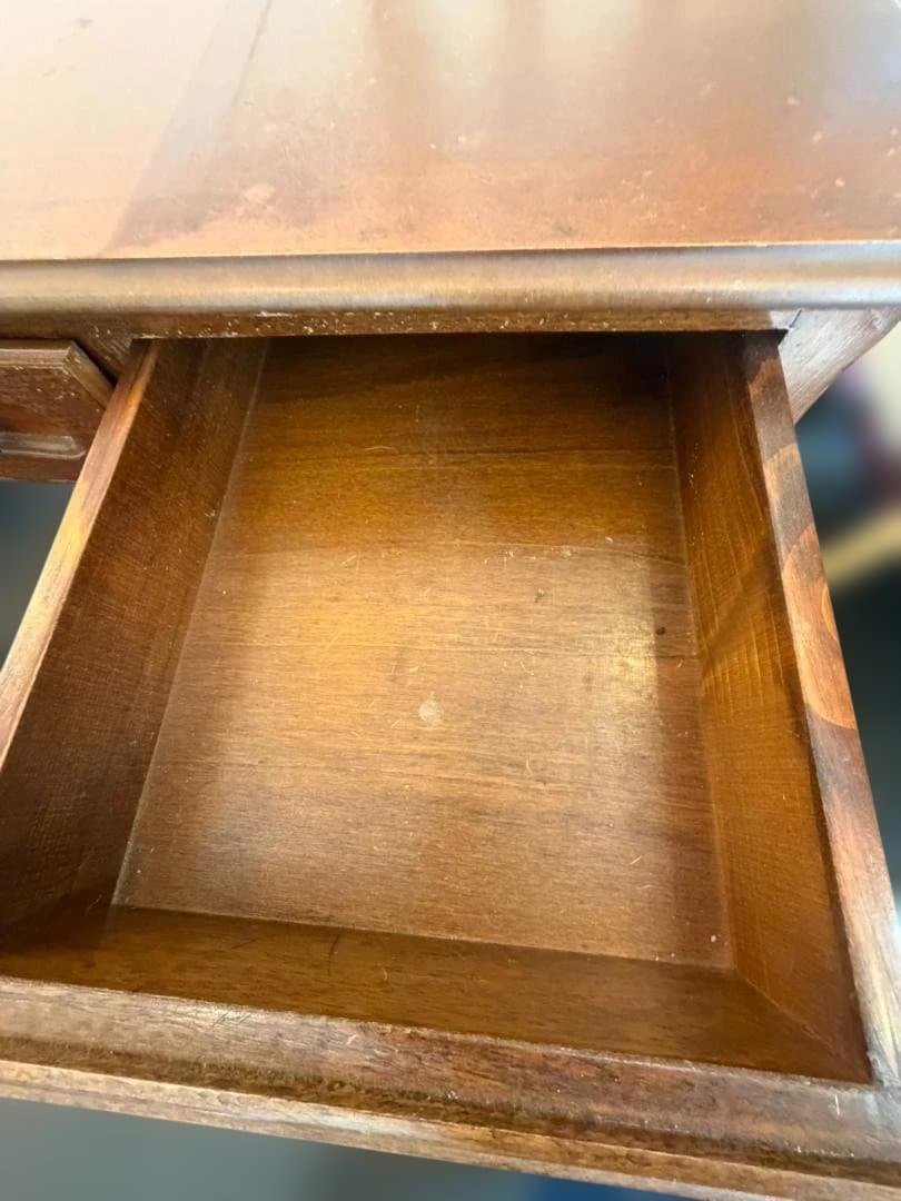 アンティーク調 木製デスク 両袖机 猫脚 引き出し6杯 クラシック 書斎机 作業