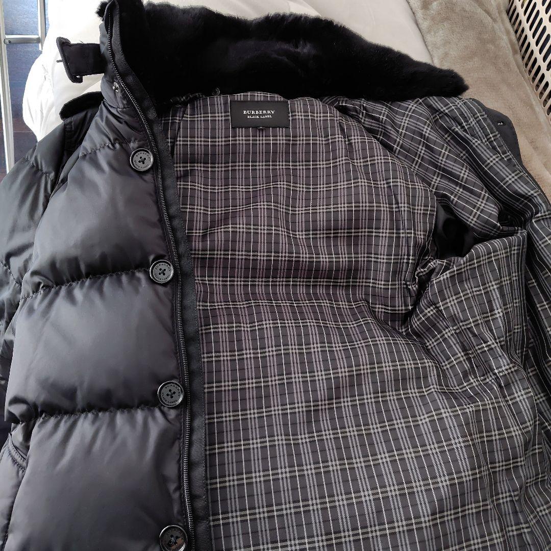 バーバリーブラックレーベル ホワイトグースダウンコート M ノバチェック