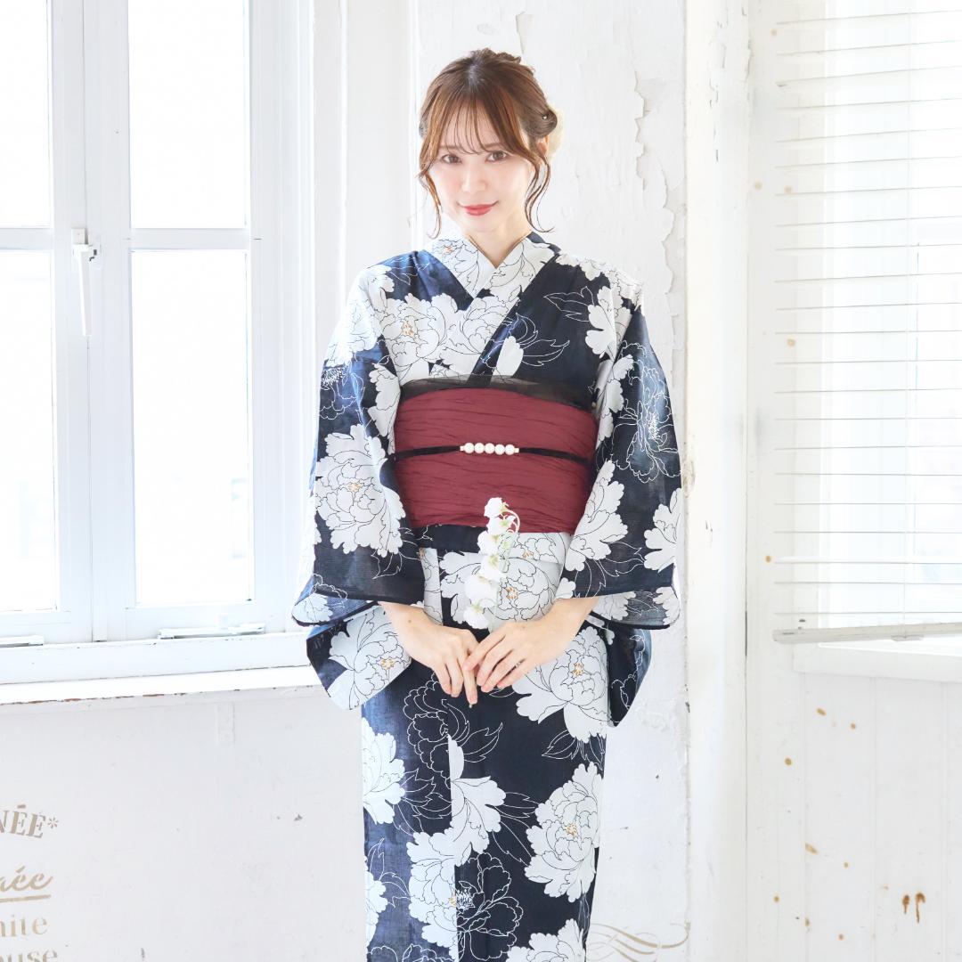 新品 浴衣 セット 浴衣セット ゆかた レディース 大人 白えんじ Y5-25