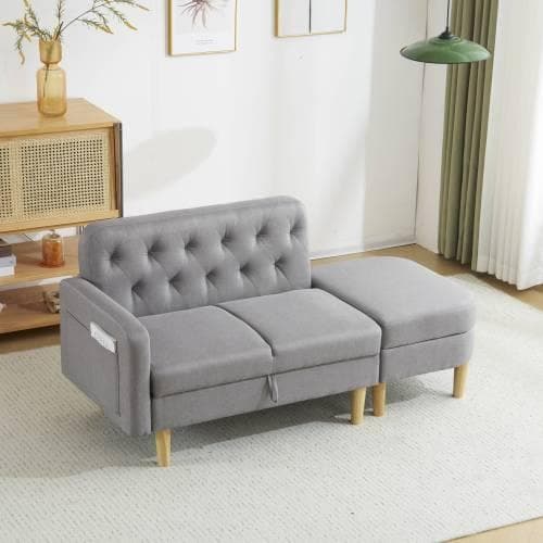 ソファ 2-3人掛け カウチソファ 収納機能 オットマン レイアウト