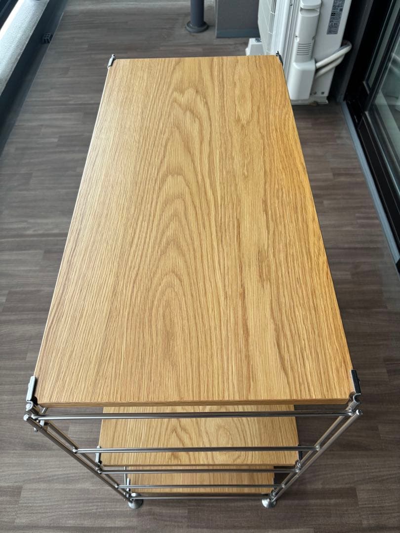 無印良品 MUJI ステンレスユニットシェルフ オーク材棚セット ワイド 小