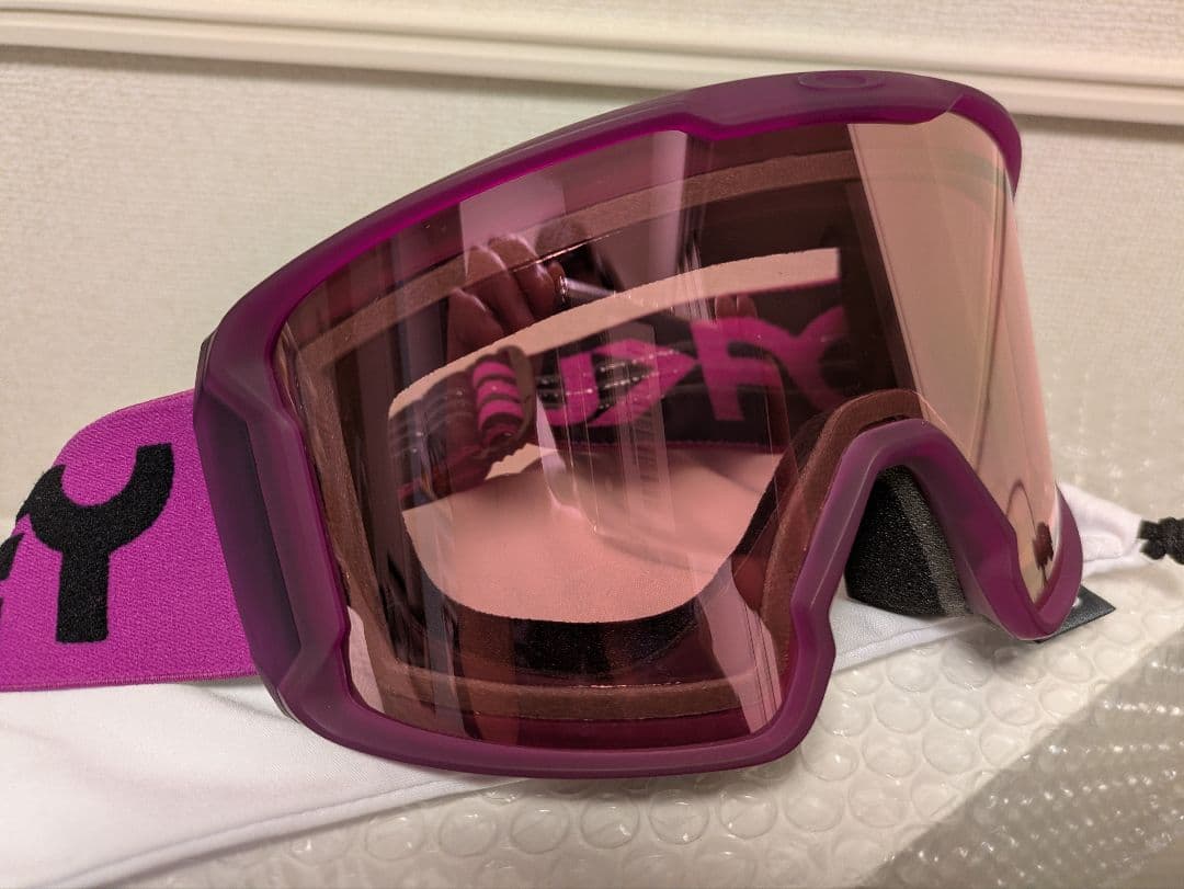 美品3時間使用オークリーゴーグルラインマイナー XLプリズムハイピンクメガネ対応