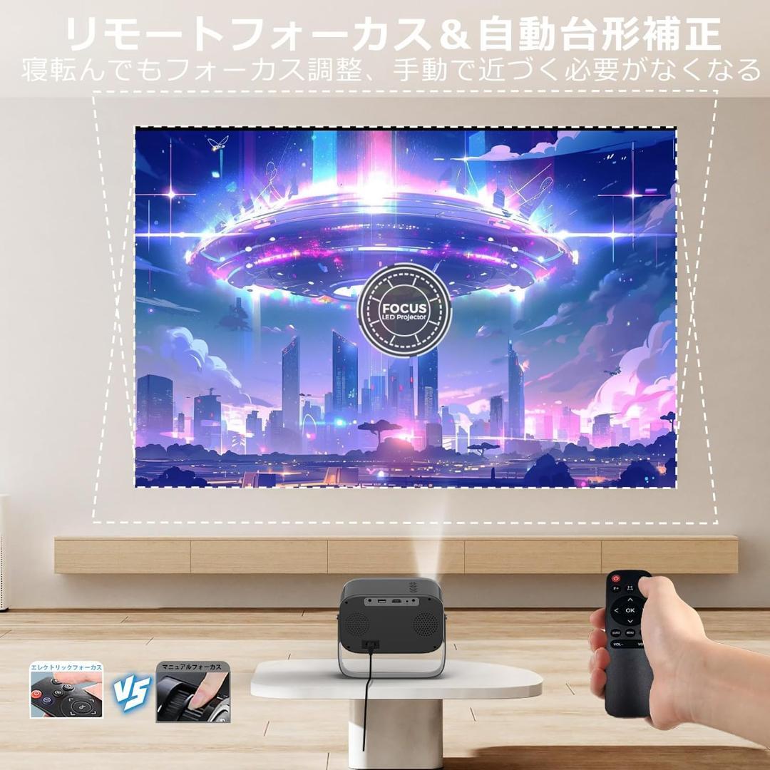 【360°回転可能】Sovboi プロジェクター 天井投影家庭用 25000LM