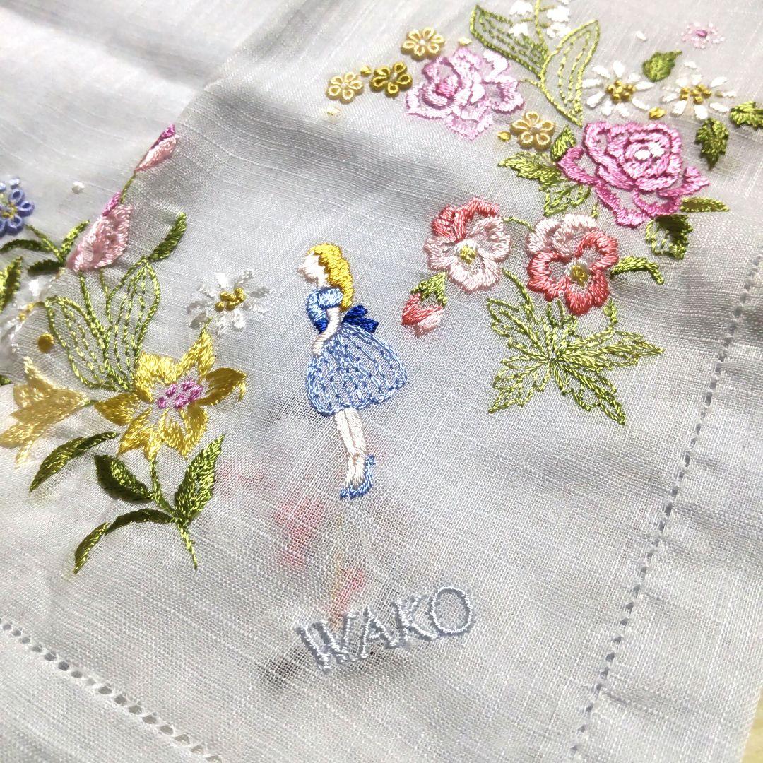未使用 WAKO 手刺繍 ハンカチ　銀座　和光　ハンカチ✕２種