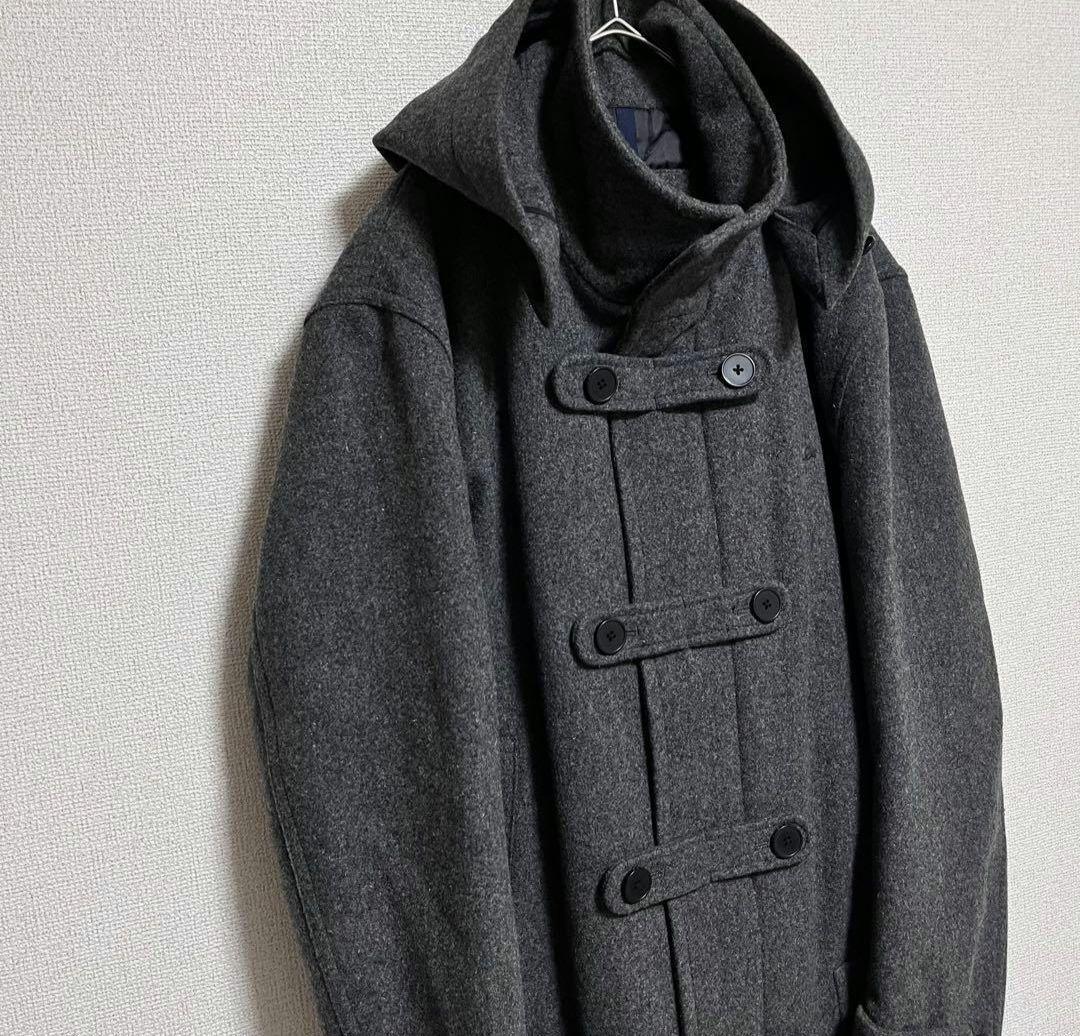 ラコステ 2way 中綿 ダッフルコート ロング グレー ウール LACOSTE