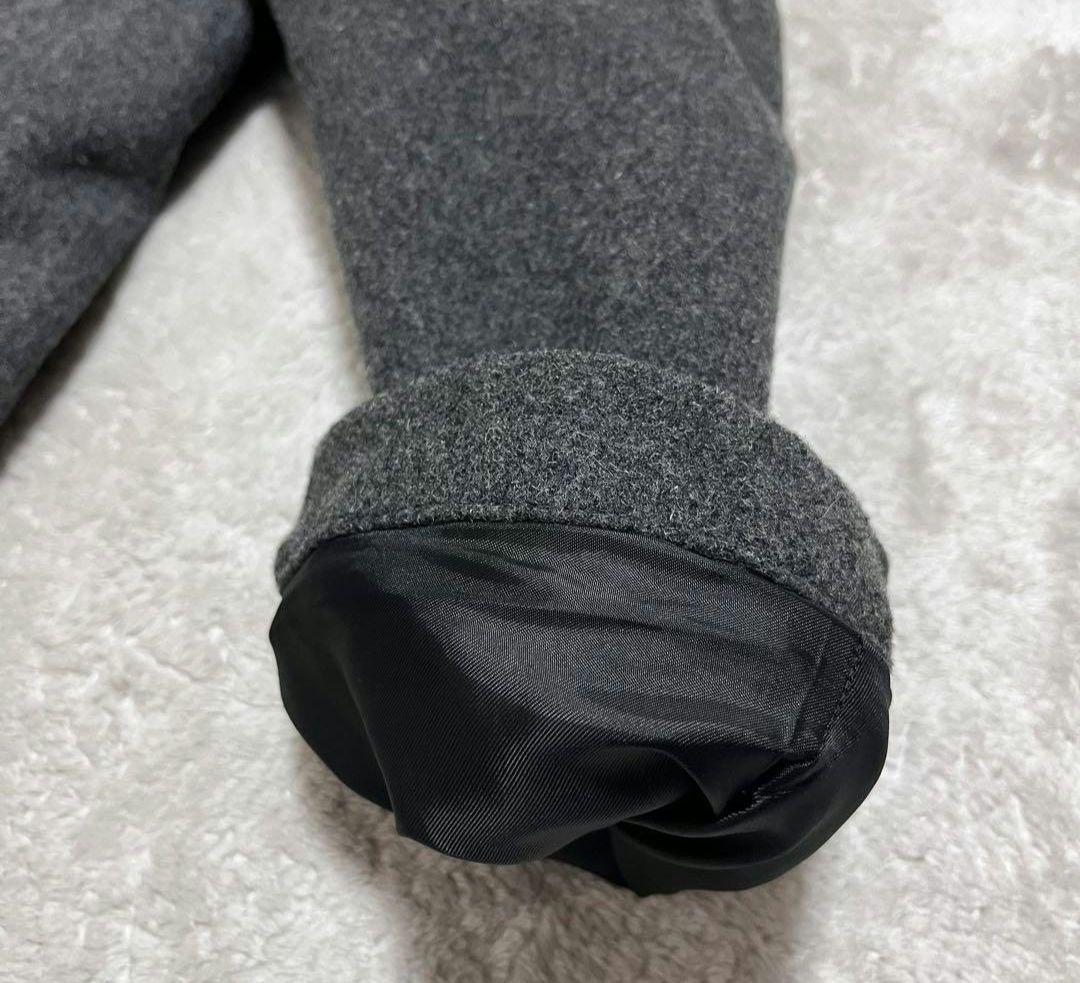 ラコステ 2way 中綿 ダッフルコート ロング グレー ウール LACOSTE