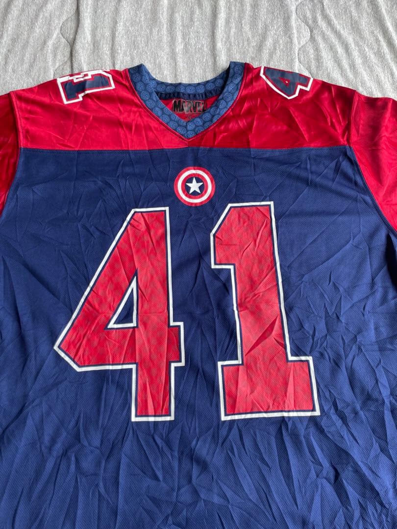 marvel キャプテンアメリカ　ユニフォーム・ゲームシャツ・アメフトシャツXL